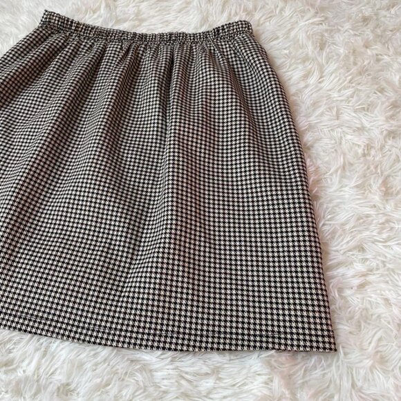 Deather Front Button Skirt F Black/ Ivory - Picture 6 of 6